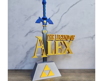 Legend of Zelda 12" BOTW Master Sword Custom Name Gift Set