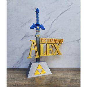 Legend of Zelda 12" BOTW Master Sword Custom Name Gift Set