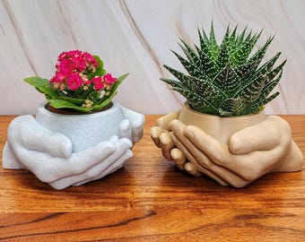 Womens Hands Holding Planter Pot  | Hand Planter | Unique Planter  | Hands Plant pot
