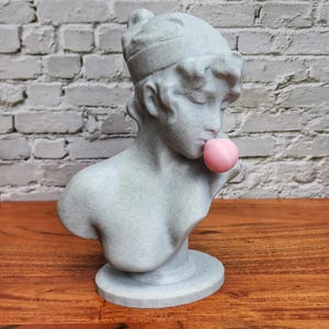 Sappho griechischer Dichter Büste mit Gummi | Pop-Art Statue | Griechische Büste
