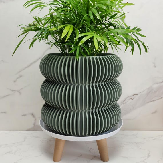 Der gerippte Bubbles-Blumentopf mit Drainage