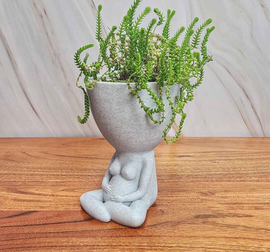 People Planter Pregnant Belly Embrace With Drip Tray | Crossed Legs ...