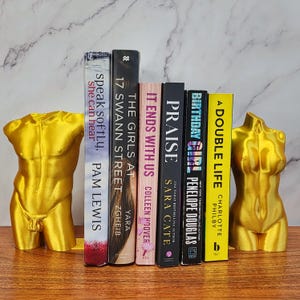 Bookends Naked Lady and Man Statue | Man and Woman Statue Decor | Greek Diadumenos