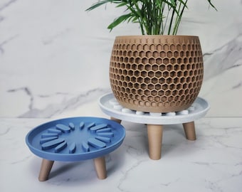 Plant Stand Drip Tray for Indoor Plants: Display Stand, Art Decor, Elevated Indoor Planter Display