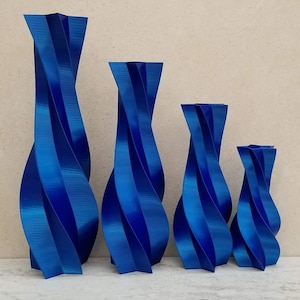 Silky Royal Sapphire Blau Twisted Star Vase Tischvase Wohnkultur Unikat Vase Bild 1