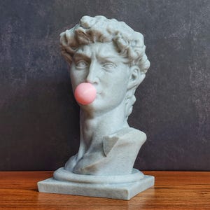 Michelangelo&#39;s David Bust with Gum  |  David with gum | Pop Art