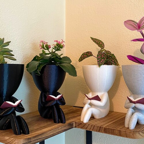 People Planter Book Reader  | Relaxed Pose with a good book | Succulent planter | Book Nook  | Book Club Gift