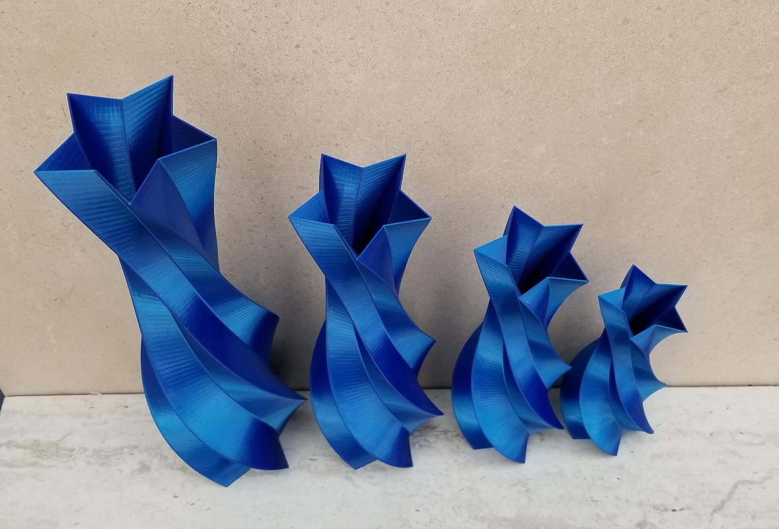 Silky Royal Sapphire Blue Twisted Star Vase Table Vase Etsy