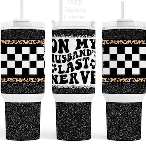 Grappige vrouw 40 oz beker wrap sublimatie PNG op mijn man laatste zenuw offerte 40 oz beker wrap ontwerp digitale download
