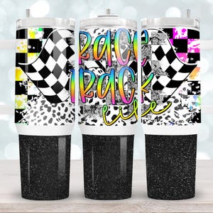 Women's Racing 40 oz beker wrap sublimatie PNG Race Life 40 oz beker wrap ontwerp digitale download