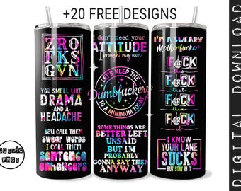 Citazioni divertenti e sarcastiche, design sottile da 20 once, per bicchieri da 20 once (download digitale)