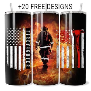 Envoltura para vaso de bombero: Diseño de sublimación de la bandera estadounidense (descarga digital PNG)