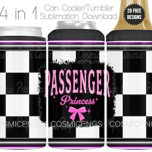 Esposa 4 em 1 lata refrigerador sublimação envoltório design PNG namorada 4 em 1 refrigerador copo copo digital download passageiro princesa 4 em 1 envoltório corrida