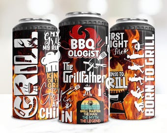 Funny Grilling Design 4-in-1 Can Cooler Wrap (Digital Download)