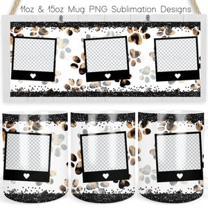 Sjabloon voor mok van 11 oz en 15 oz voeg huisdierfoto toe ontwerp png dierenliefhebber sublimatiemok sjabloon mokpers sublimatie omslag mok ontwerp GRATIS bundel
