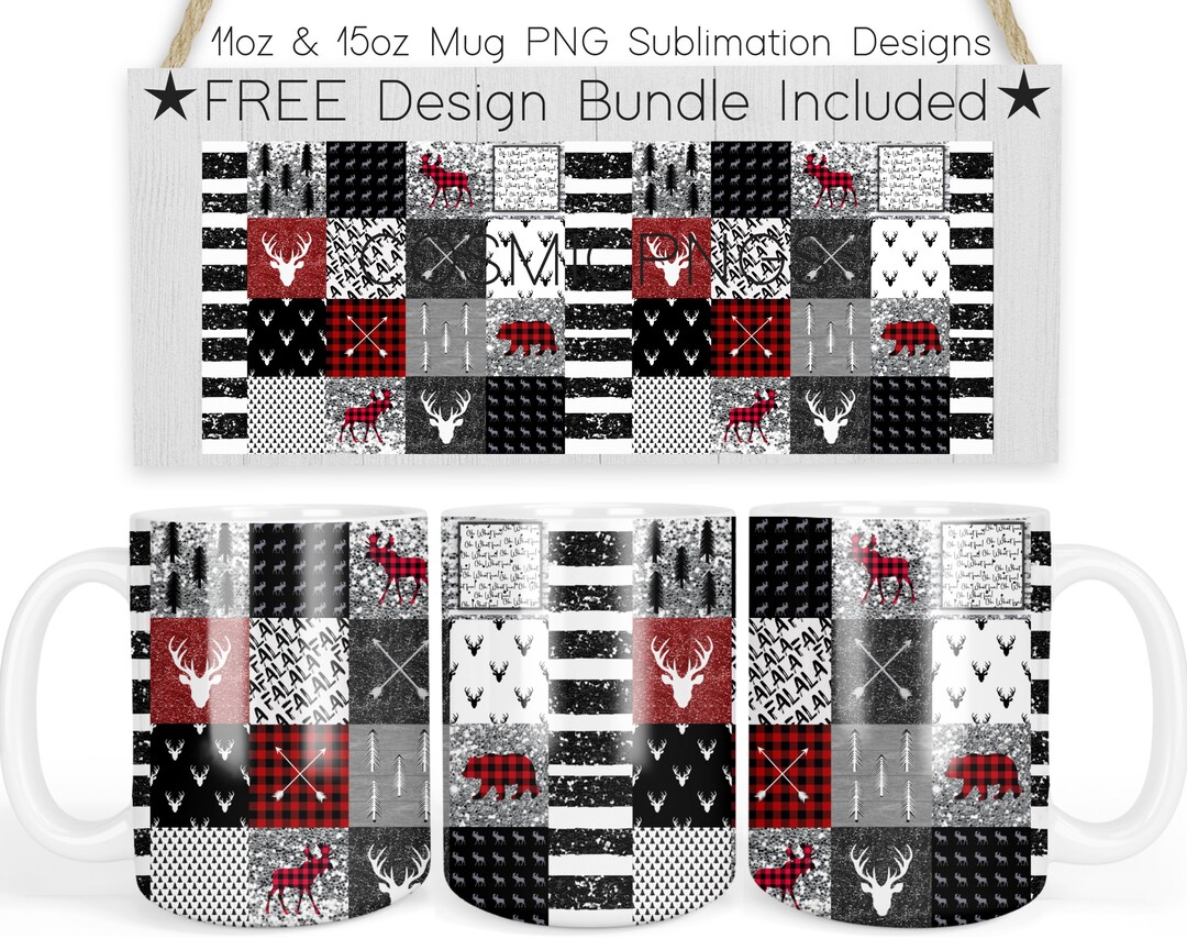 11oz & 15oz Christmas Mug Template 15oz Mug Png 11oz Coffee Cup Wrap ...