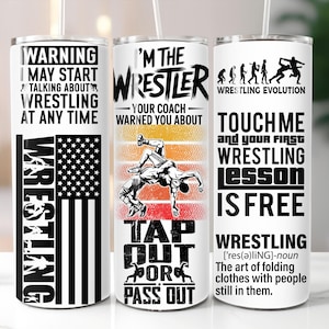 Wrestling Wrestler Tumbler Wrap PNG Sublimation Design Skinny 20oz Wrestling Quote Digital Download