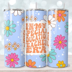 20 Oz Skinny Sonderschulbildung Lehrer Tumbler Wrap Sublimation Design Digitaler Download PNG