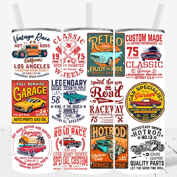 Classic Car tumbler sublimation designs Car Guy 20oz skinny Car Enthusiast tumbler design png digital download Hot Rod Racing Old Cars Retro