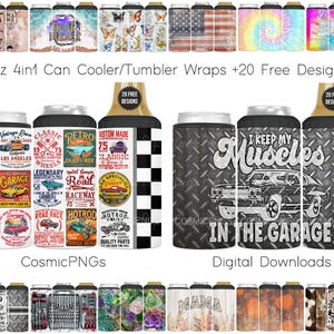Car Guy 4-in-1 Can Cooler Sublimation Wrap: Classic Car Design (Digital Download)