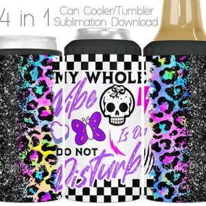 Sarkastische 4 in 1 Dosenkühler Sublimationsverpackung PNG Bitte nicht stören Sarkasmus Kühler Tumbler Cup Wrap Design Digitaler Download
