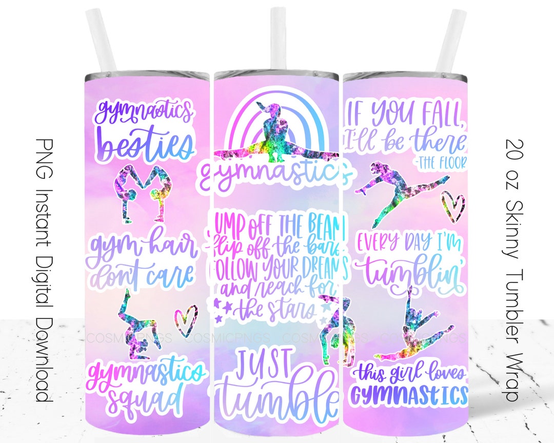 Gymnastics Tumbler Wrap 20oz Skinny Design Sublimation PNG Gymnastics