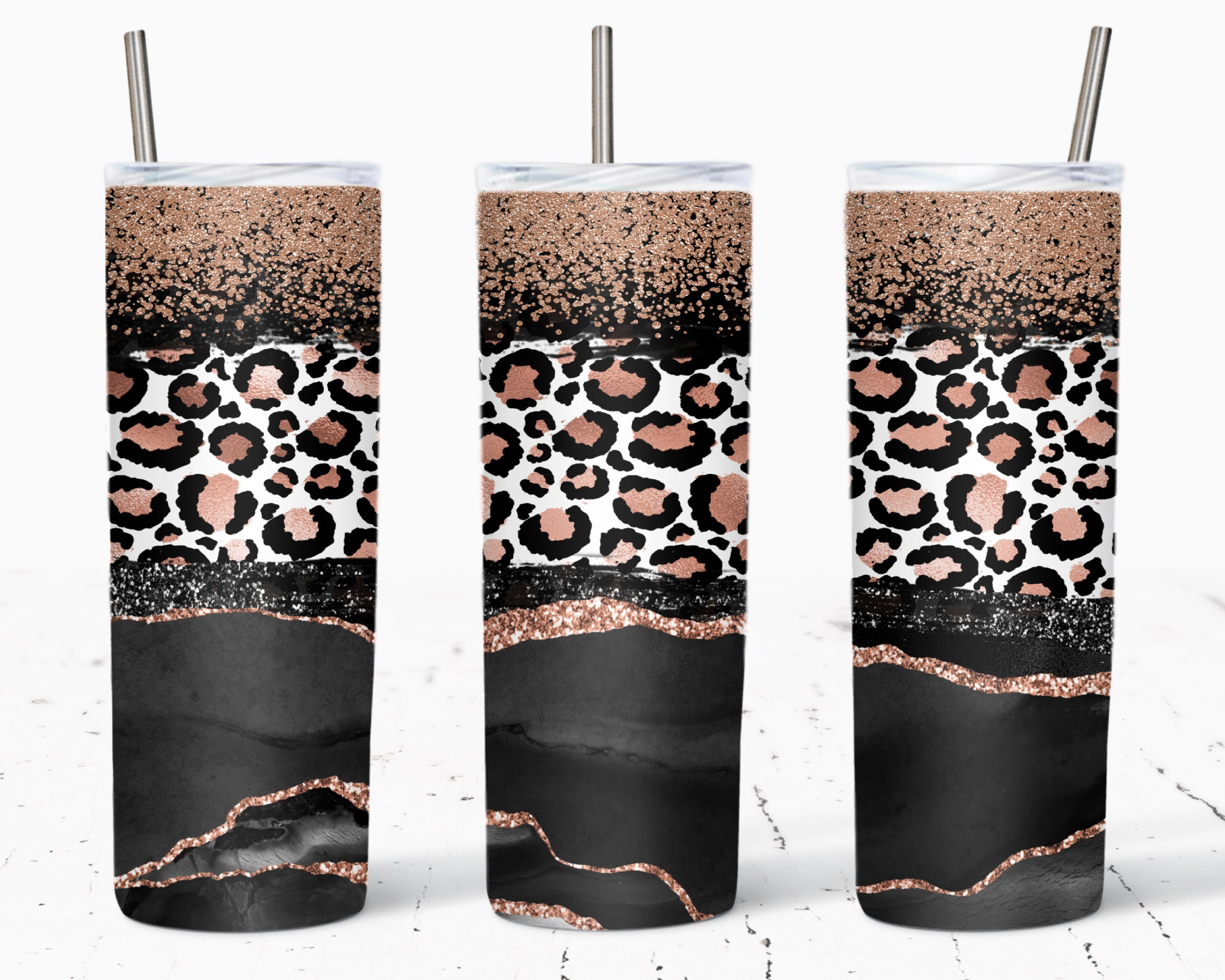 Leopard print sublimation 20oz skinny tumbler Leopard tumbler | Etsy