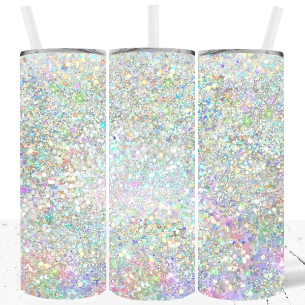 Iridescent White Glitter Etsy