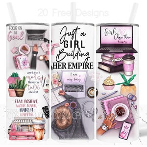 Just a Girl Building Her Empire Like a Boss 20oz Tumbler Wrap Sublimatie zakenvrouw en ondernemer ondernemer kleine ondernemer citaat, png PNGEgg