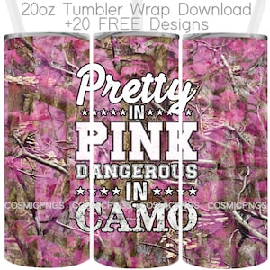 Pink Camo Tumbler Wrap: 20 Unzen Sublimationsdesign (Digitaler Download)