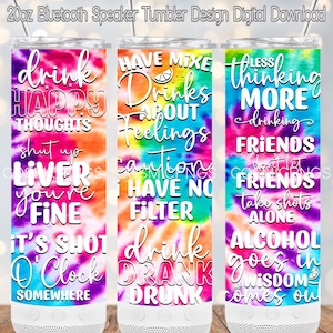 Lustige trinken 20 Unzen Lautsprecher Becher Wrap skinny Sublimation Design png Alkohol Becher digitaler Download Bluetooth Lautsprecher Tumbler Vorlage