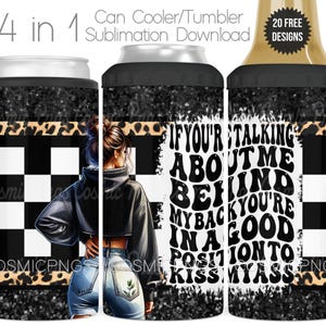 Tazza termica sarcastica 4 in 1 da donna, design a sublimazione, PNG con citazione divertente, design a involucro completo, download digitale, bacia il mio culo