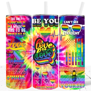 20oz skinny beker sublimatie ontwerpsjabloon Gay Pride vlag regenboog LGBT ontwerpondersteuning Gay/Lesbian Pride beker wrap Love is Love, png PNGEgg