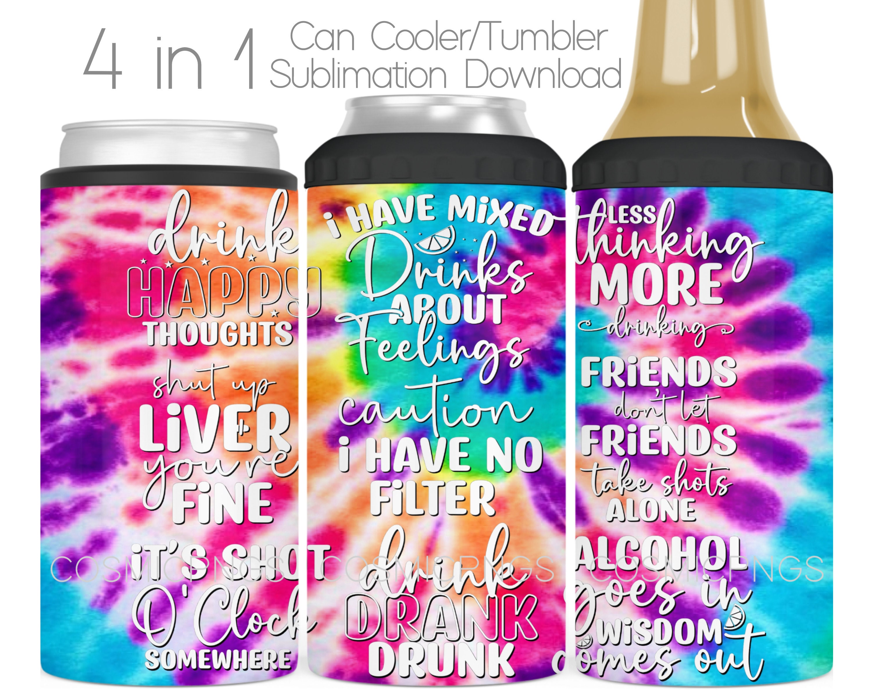 Funny Drinking 4 in 1 Can Cooler Sublimation Wrap Sassy Drinking 4in1  Cooler Tumbler Cup Wrap Sublimation Design Digital Download Sarcastic 