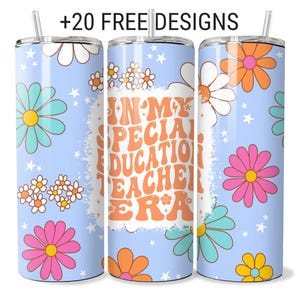Sped 20 oz Skinny Special Education Teacher Tumbler Wrap Sublimation Design Digital Download PNG
