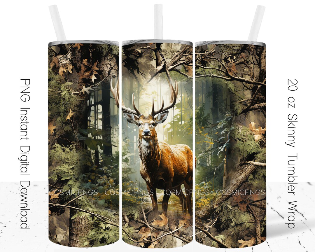 Deer Hunting Tumbler Wrap Sublimation 20oz Skinny Buck Wooded - Etsy