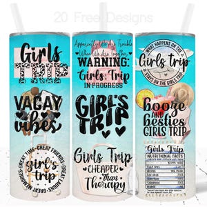 Mädchen Reise 20 Unzen Skinny Tumbler Sublimation Digital Download Gerade Mädchen Reise in Fortschritt Tumbler Design Wrap billiger als die Therapie
