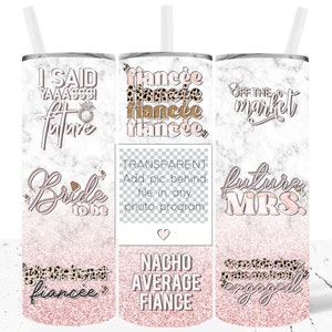 Verlobte Tumbler Wrap 20 Unzen Skinny Design Sublimation PNG Zukünftige Mrs Tumbler Freundin der Verlobten tut dieser Ring mich verlobt aussehen wickeln