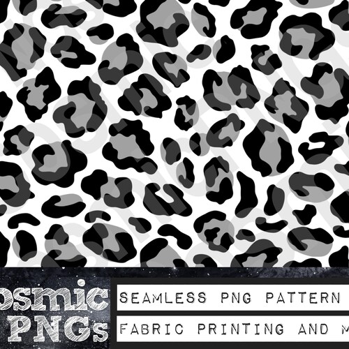Seamless Pattern Black and White Leopard Print Digital | Etsy