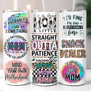 Sarcastische moeder beker Wrap 20oz mager sublimatie ontwerp png Funny Mom beker digitale download beker sjabloonontwerp Sassy Mom citaten