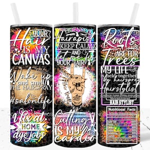 Haar Stylist Tumbler Wrap 20oz Skinny Design Sublimation Hair Hustler Tumble PNG Friseur Design Wrap Digitaler Download Lustiges Zitat Salon