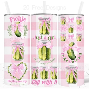Divertente sottaceto avvolgere sublimazione png 20oz design magro crocchetta sottaceto citazioni tumbler modello download digitale solo una ragazza che ama i sottaceti