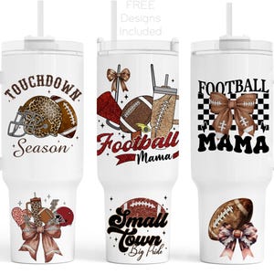 Voetbal Mama Tumbler Wrap Sublimatie PNG Leuke Kroket Luipaard Voetbal 40 oz Tumbler Wrap Small Town Big Pride Design Digitale Download