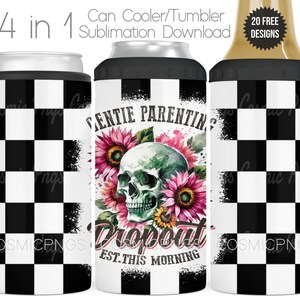 Funny Mom 4-in-1 blikje koeler sublimatie wrap ontwerp PNG sarcastische moederschap koeler Tumbler Cup digitale download drop-out zacht ouderschap