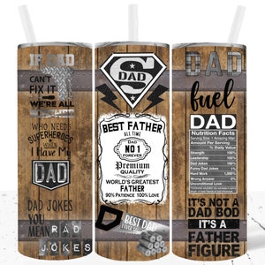 Best Dad Ever Tumbler Wrap 20oz Skinny Design Sublimation PNG Dad