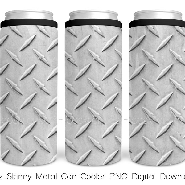 Mechanic 12oz Digital Download Skinny Can Cooler PNG Design for a Car Guy Wrap Sublimation Design Diamond Plate Design Truck Driver Wrap