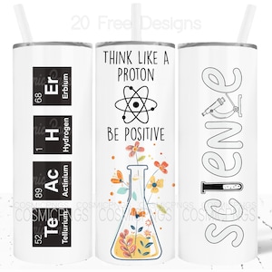 Professor de ciências copo wrap png 20oz copo sublimação tabela periódica design para citações de professores de ciências download digital seja positivo