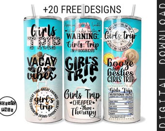 Girls Trip 20oz Tumbler Design: Vacay Vibes, Besties (Digital Download)