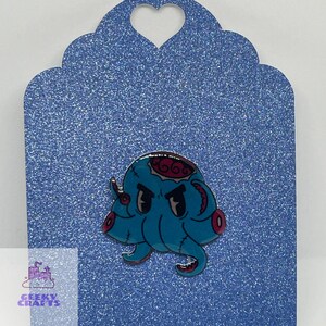 Zombie Octopus Pin - Handcrafted Shrink Plastic Brooch - Spooky Halloween Accessory
