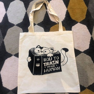 Cat tote bag, canvas bag, gift, reusable bag, canvas tote bag, colorful.